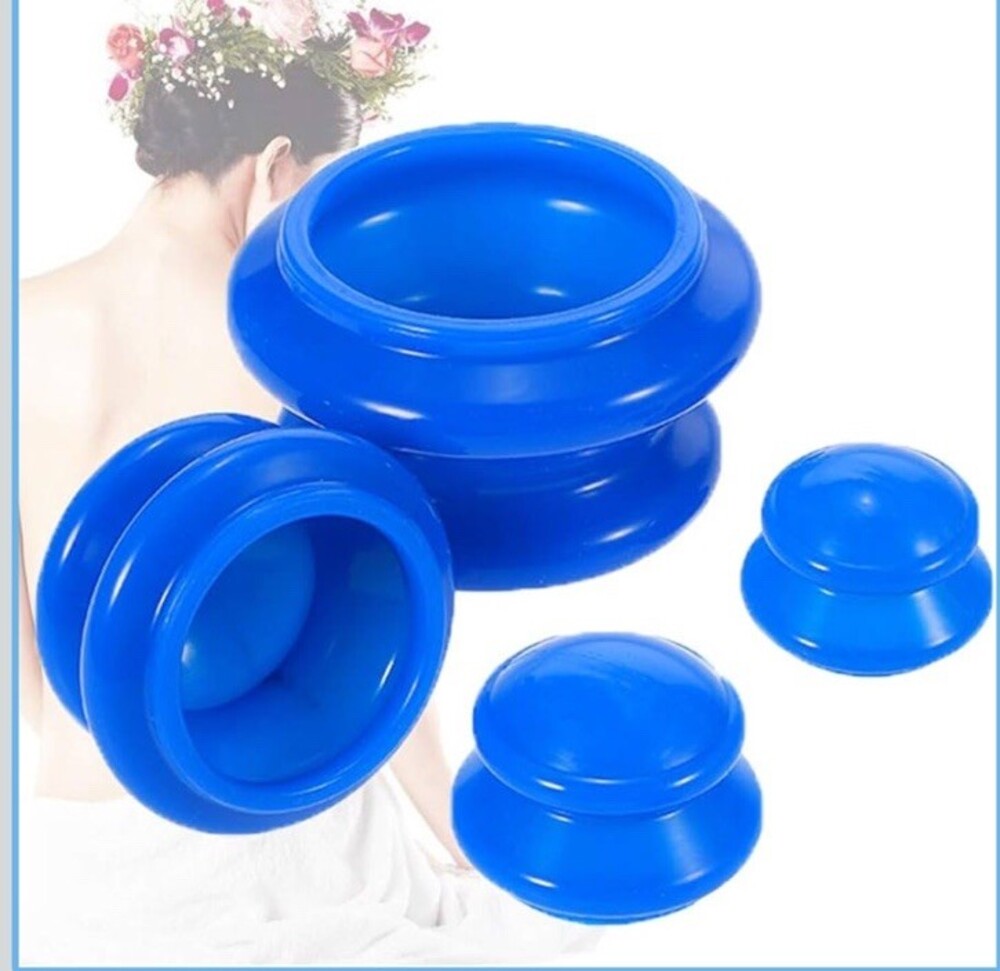 4-Size Silicone Cupping Therapy Set Strong Suction for Muscle Joint Pain Home